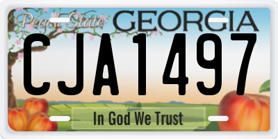 GA license plate CJA1497