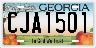 GA license plate CJA1501