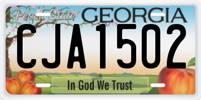 GA license plate CJA1502