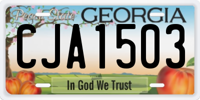 GA license plate CJA1503