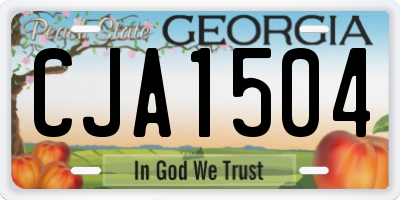 GA license plate CJA1504