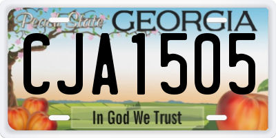 GA license plate CJA1505