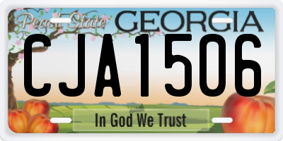 GA license plate CJA1506