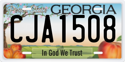 GA license plate CJA1508