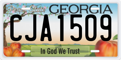 GA license plate CJA1509
