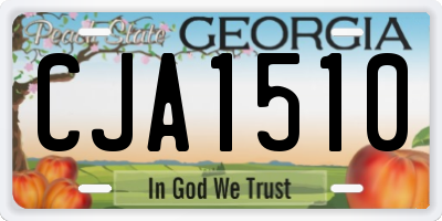 GA license plate CJA1510