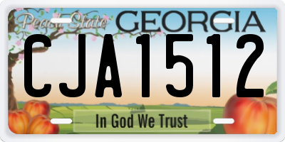 GA license plate CJA1512
