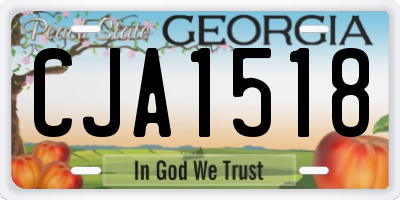 GA license plate CJA1518