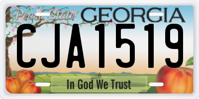 GA license plate CJA1519