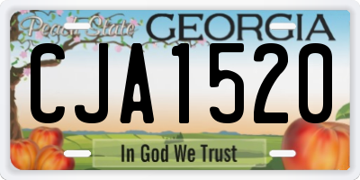 GA license plate CJA1520