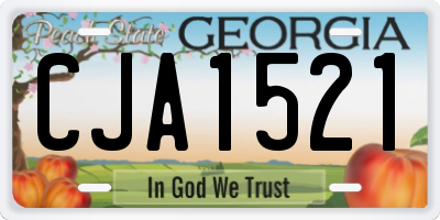 GA license plate CJA1521