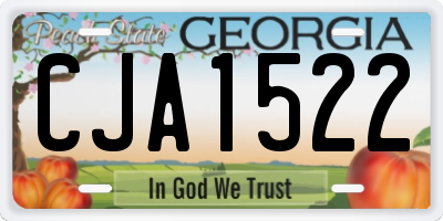 GA license plate CJA1522