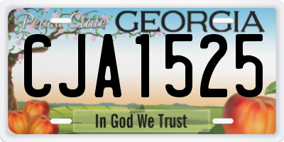 GA license plate CJA1525