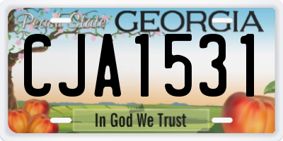 GA license plate CJA1531