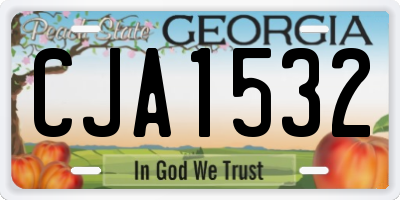 GA license plate CJA1532