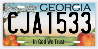 GA license plate CJA1533