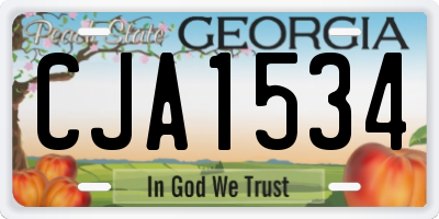 GA license plate CJA1534