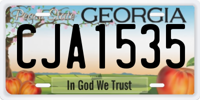 GA license plate CJA1535