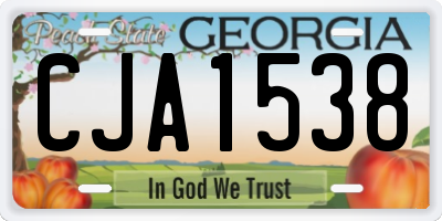 GA license plate CJA1538
