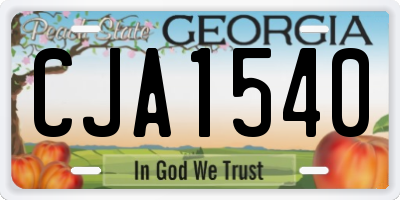 GA license plate CJA1540