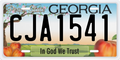 GA license plate CJA1541