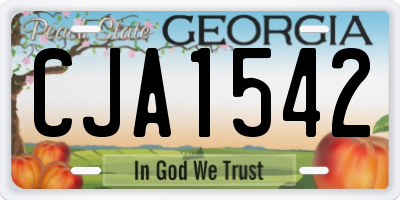 GA license plate CJA1542