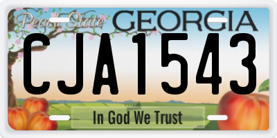 GA license plate CJA1543