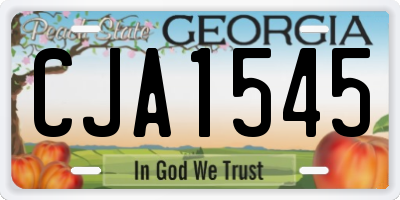 GA license plate CJA1545