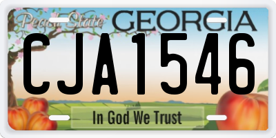 GA license plate CJA1546