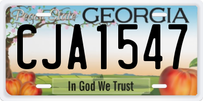 GA license plate CJA1547