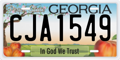 GA license plate CJA1549