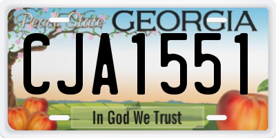 GA license plate CJA1551