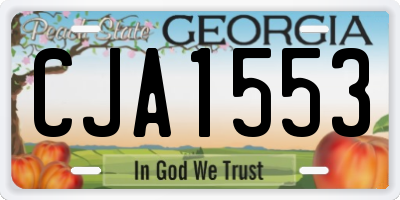 GA license plate CJA1553