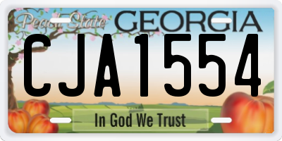 GA license plate CJA1554