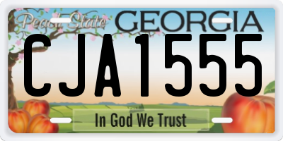 GA license plate CJA1555