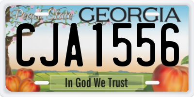 GA license plate CJA1556