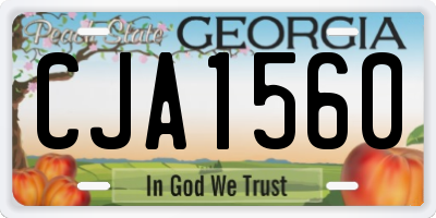 GA license plate CJA1560