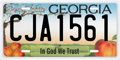 GA license plate CJA1561