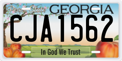 GA license plate CJA1562
