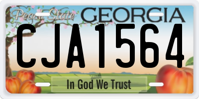 GA license plate CJA1564