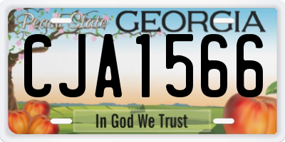 GA license plate CJA1566