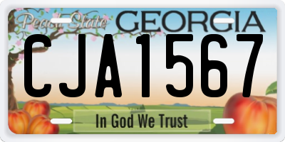GA license plate CJA1567