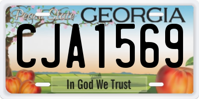 GA license plate CJA1569