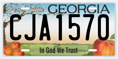GA license plate CJA1570