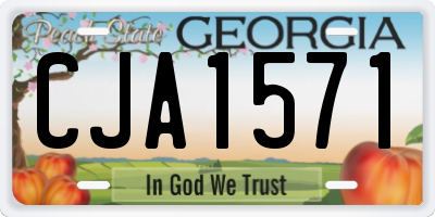 GA license plate CJA1571