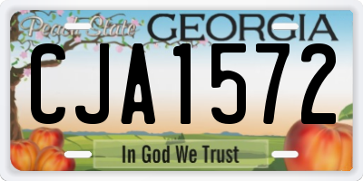 GA license plate CJA1572