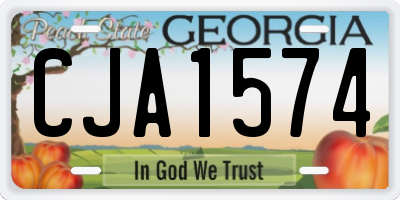 GA license plate CJA1574