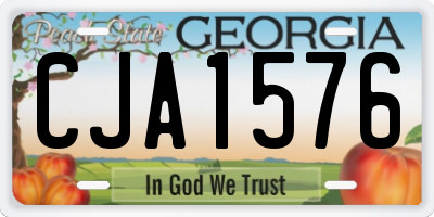 GA license plate CJA1576