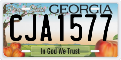 GA license plate CJA1577