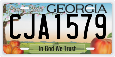 GA license plate CJA1579